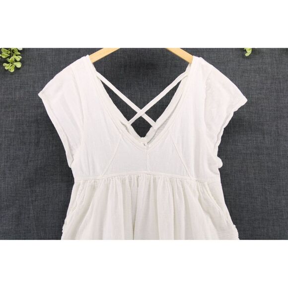 Anthropologie Daily Practice Women's White Eyelet Lace Mini Dress Sz XS P - Picture 3 of 10